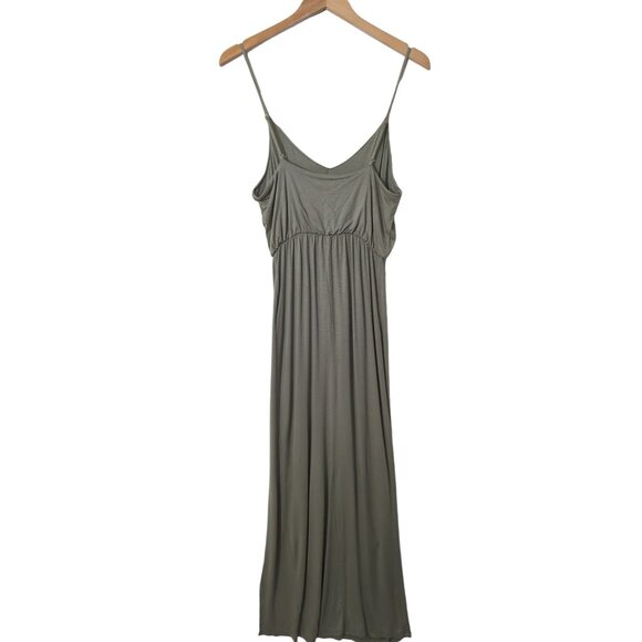 Lulus Maxi Dress Womens S Olive Green Sleeveless Adjustable Straps‎ Long Stretch - Picture 4 of 12